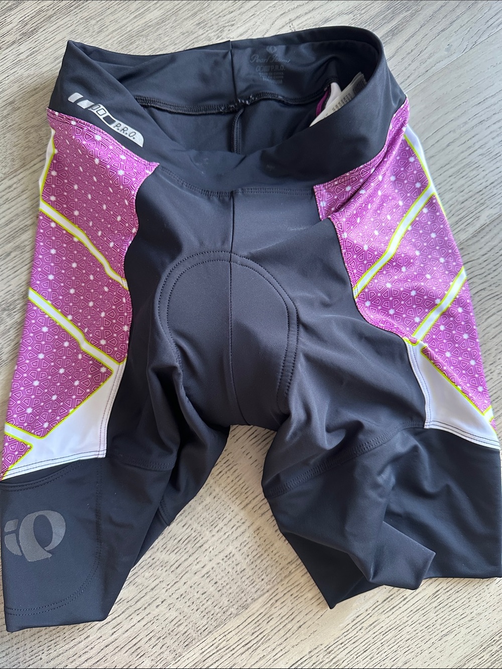 Pearl Izumi PRO Black and Pink Women's Cycling Shorts with Neon Accents